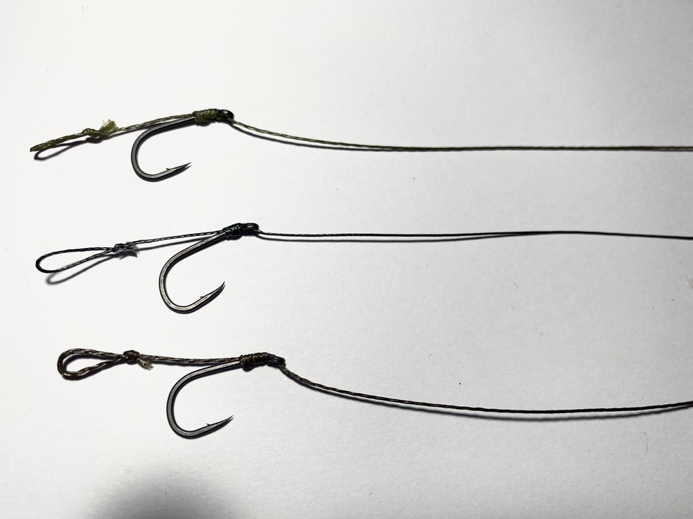 5 x standard Carp hair rigs . various options