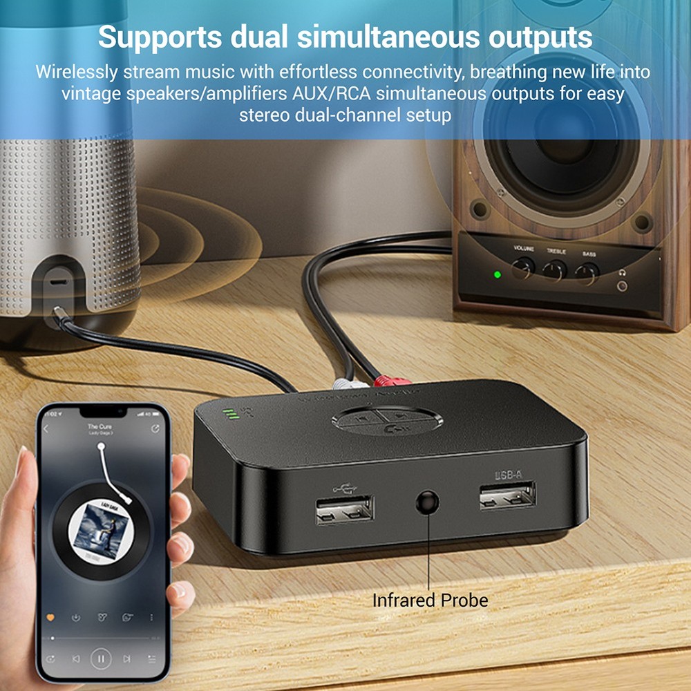 Bluetooth Receiver for Home Stereo, AUX RCA to Bluetooth Adapter for Old Speaker