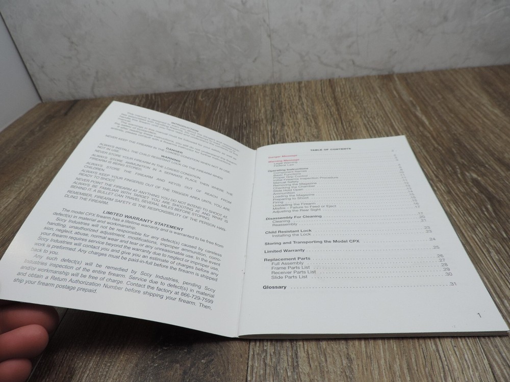 SCCY Model CPX Instruction Manual