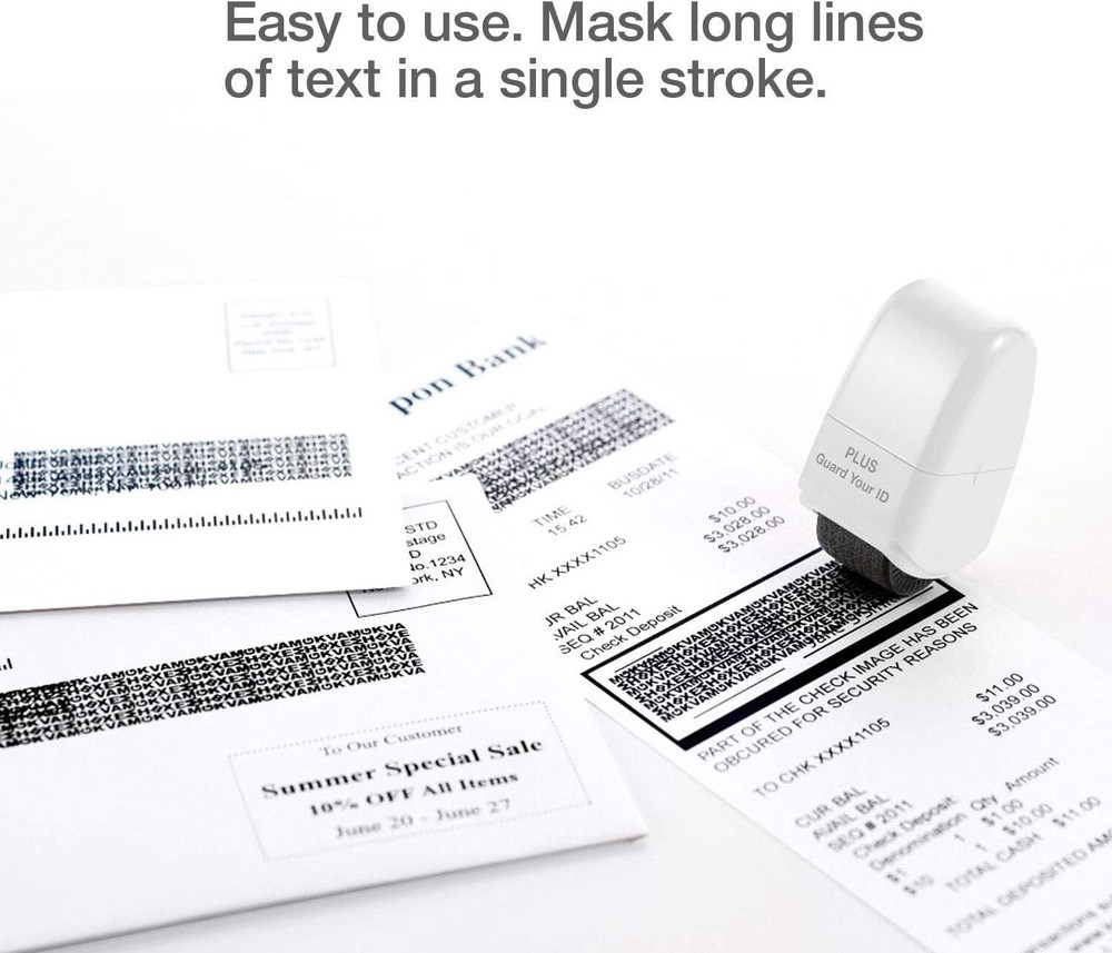 Plus Guard Your ID Identity Protection Security Prevention Stamp Roller ~ 4 PK