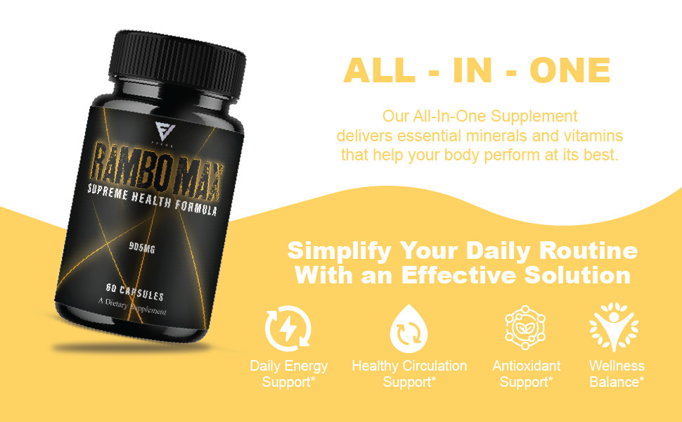 Rambo Max Premium Performance Supplement, RamboMax Pills (60 Capsules)