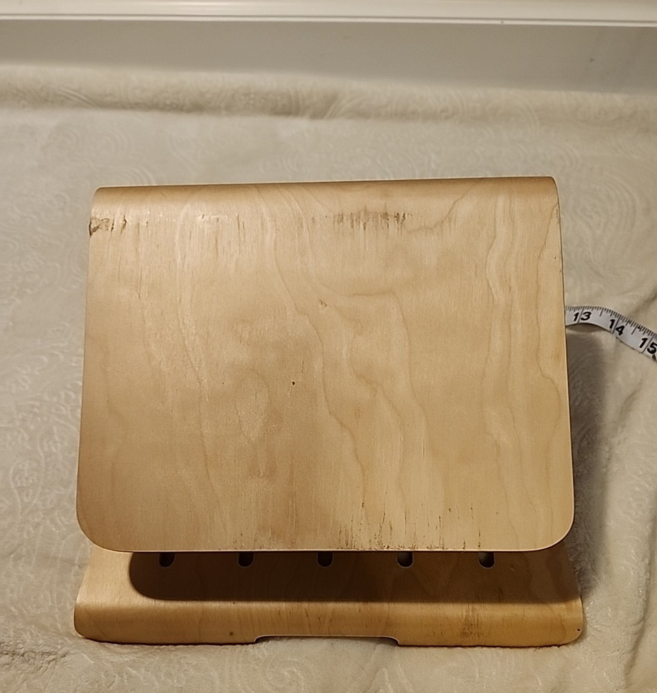 SAMDI Bamboo Tablet Laptop Riser Stand Heat Vent Plus Keyboard Storage