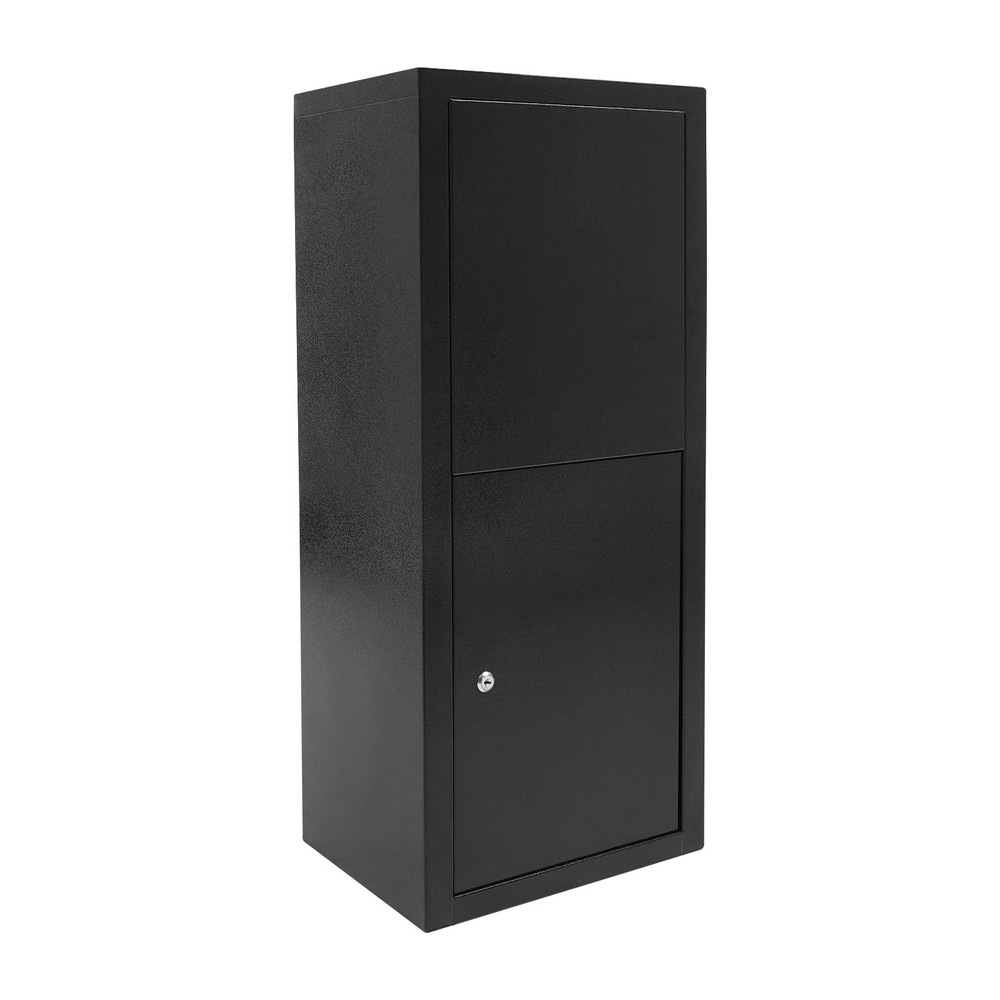 Parcel Drop Box, Package Delivery Box, Large Mail Box with Key Lock Black