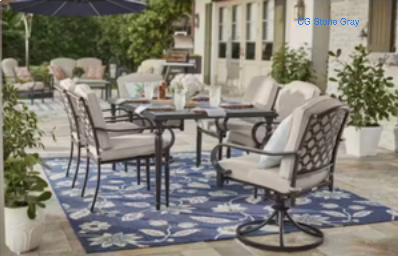 Hampton Bay Laurel Oaks CushionGuard Chair Slipcover Set (2 Chairs) - Stone Gray