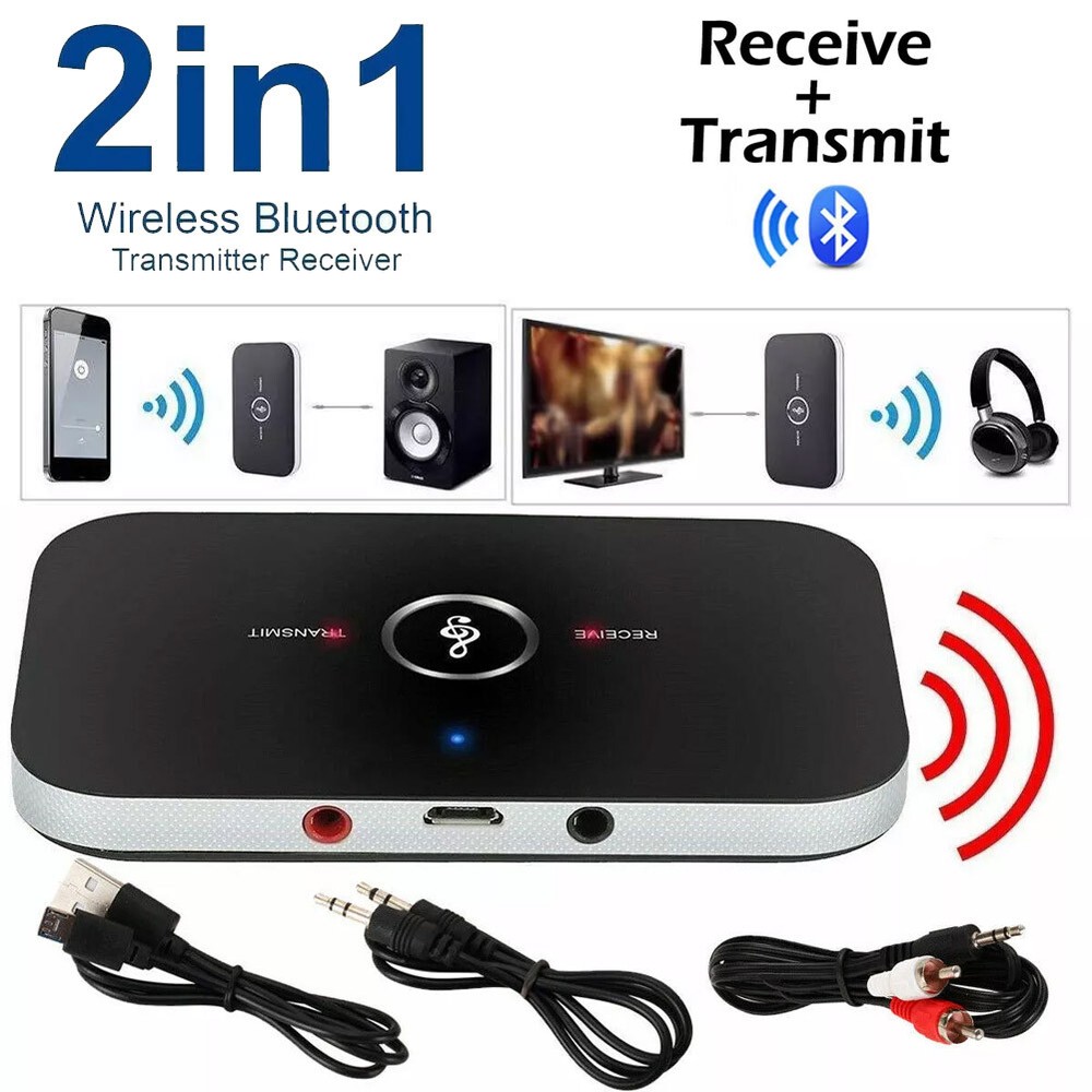 2-IN-1 Bluetooth Receiver & Transmitter Wireless RCA to 3.5mm Aux Audio Adapter