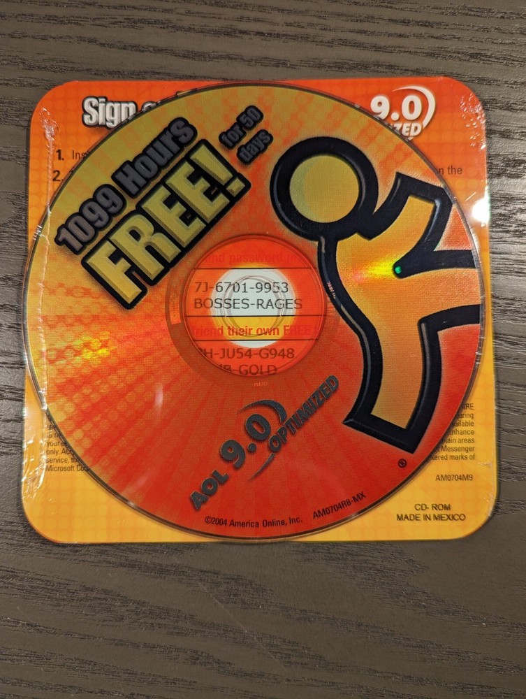 Orange AOL 9.0 Optimized Disc CD-ROM - Choice Hotel Sticker - Sealed & New