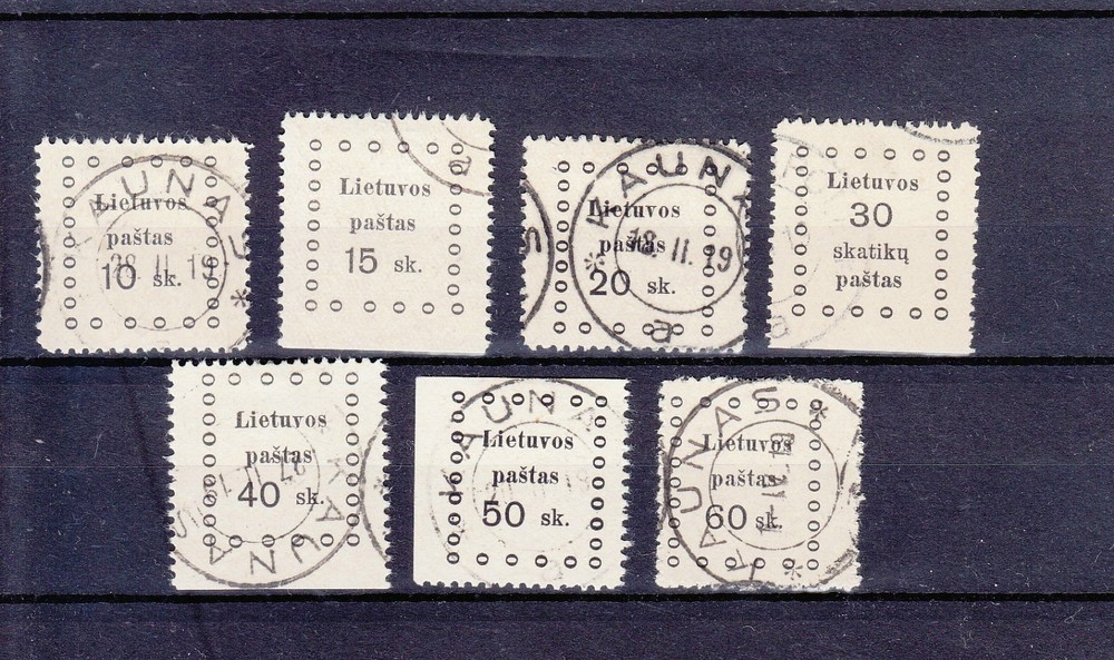 LITHUANIA  1919  Mi 13 - 19  COMPLETE SET   USED