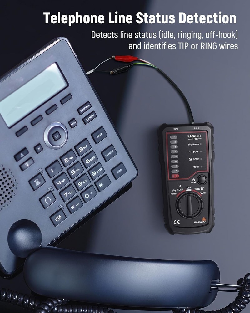 All-in-One Cable Tracer Kit with Tone Generator & LED Flashlight for Technicians
