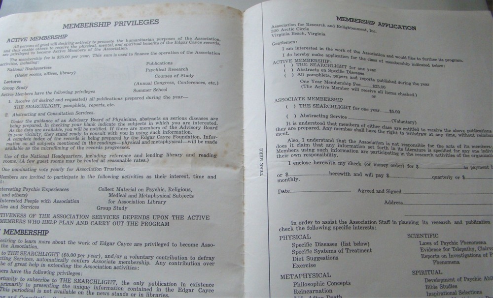 1950s Edgar Cayce Catalog A.R.E. Metaphysical Studies Research Enlightenment