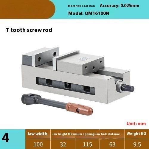 Heavy-Duty Milling Machine Vise Angle-Lock Type Smooth Surface Integrated