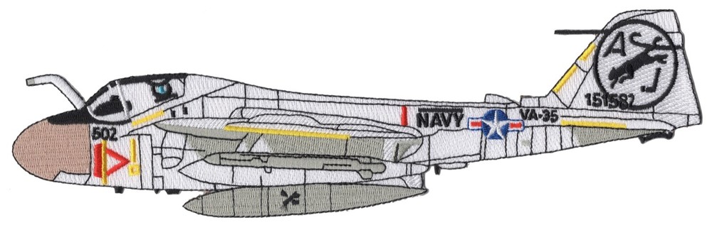 A-6 Intruder Side View VA-35 Attack Squadron Patch