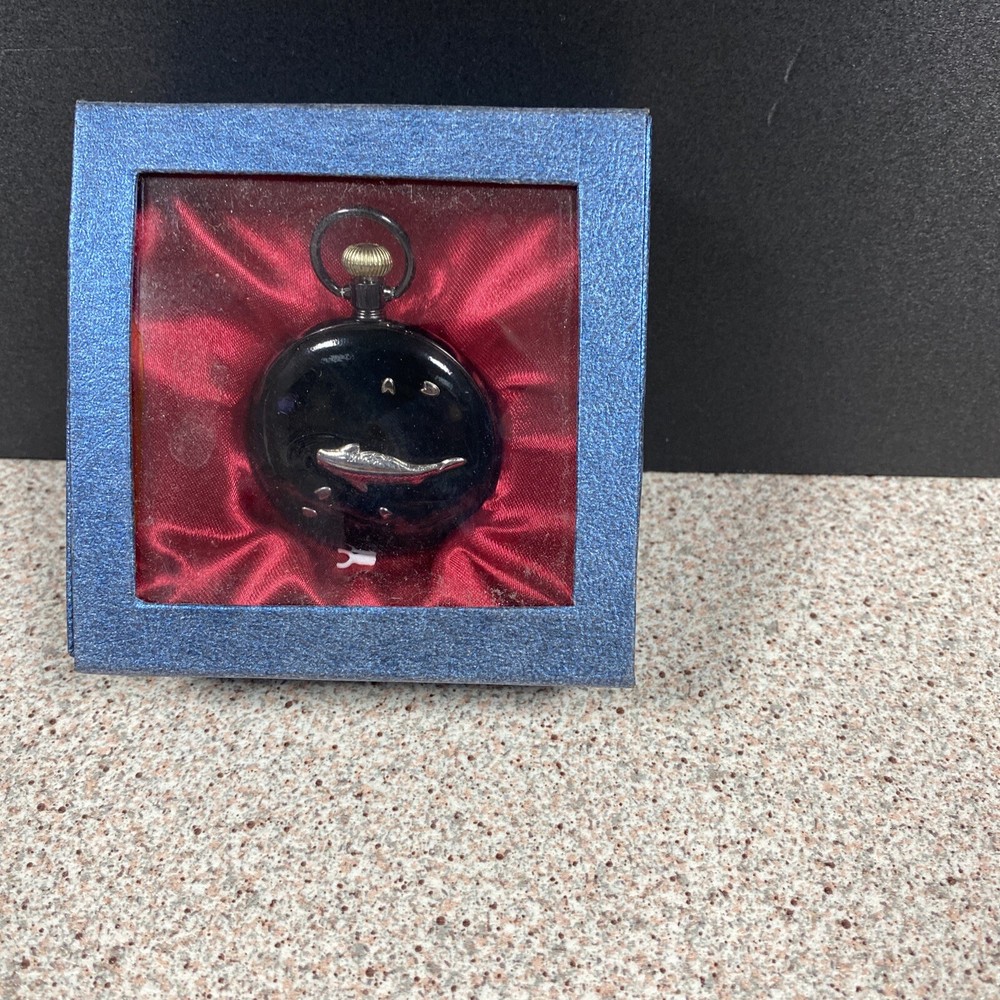Plain Front - Shark on Back Pocket Watch - New