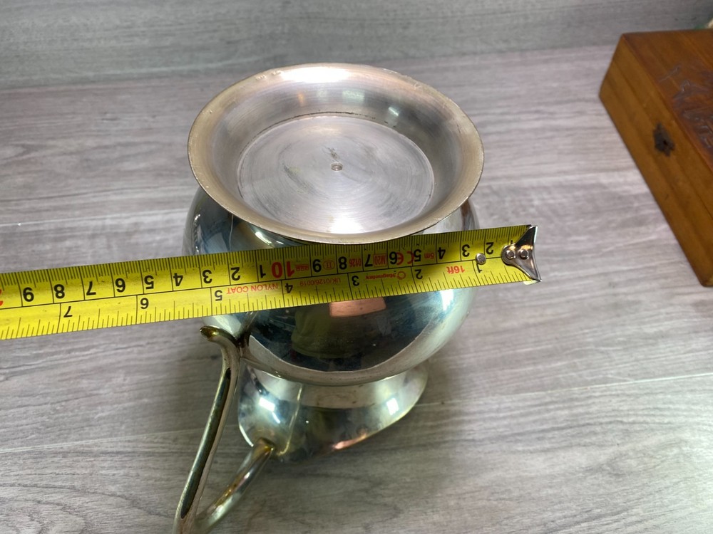 large Pitcher jug silver plate on brass