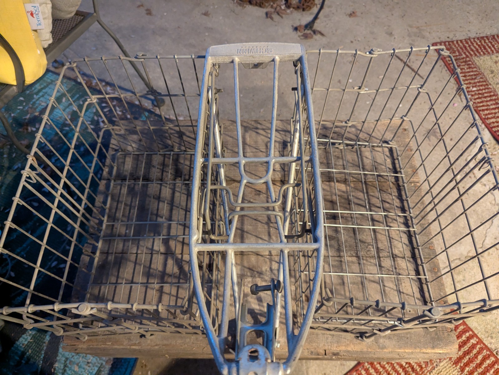 Vintage Schwinn Approved Folding Wire Bicycle Basket/Rack