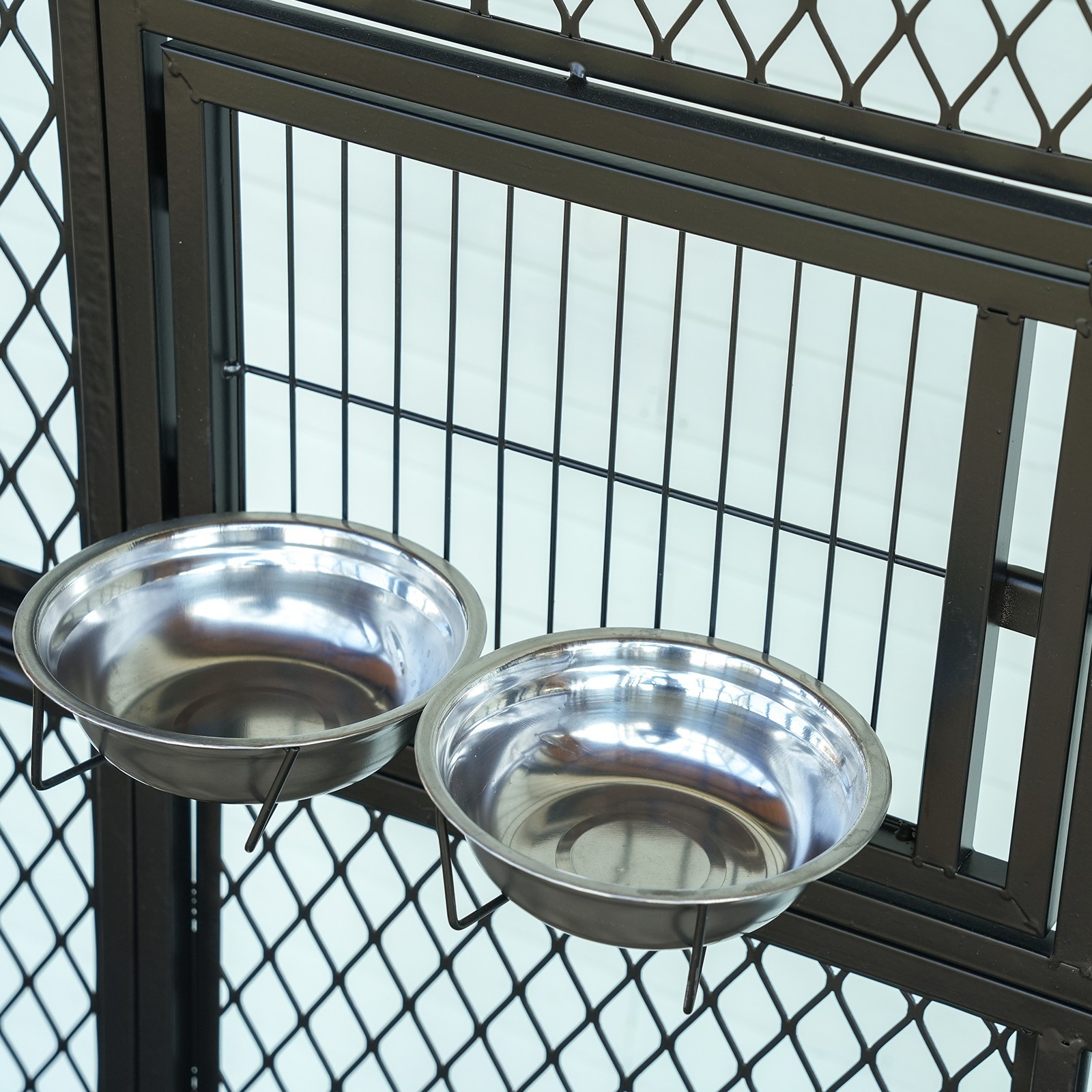 Extra Large Flight Metal Bird Cage Aviary Parrot Macaw Finch Tight Bar Spacing