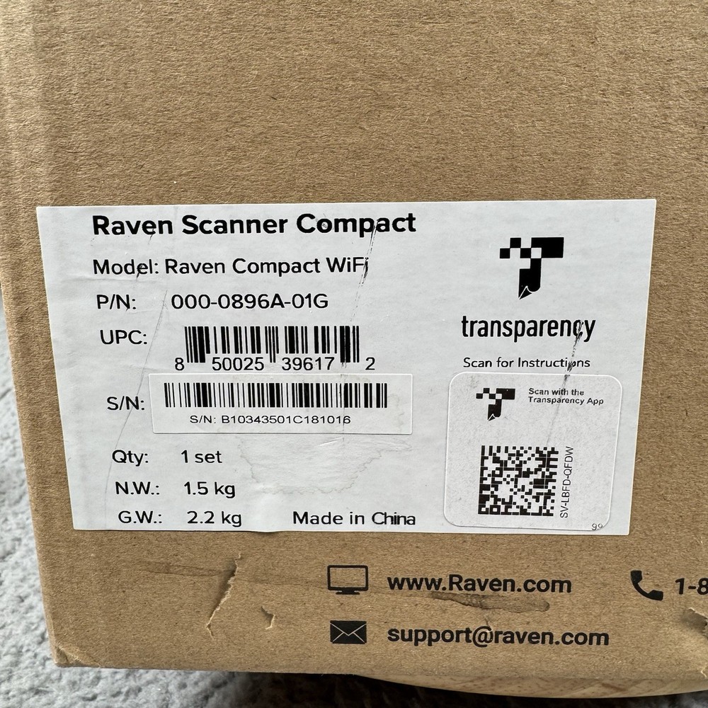 Raven Compact Wifi Document Scanner Wireless Mac Windows PC 000-0896A-01G