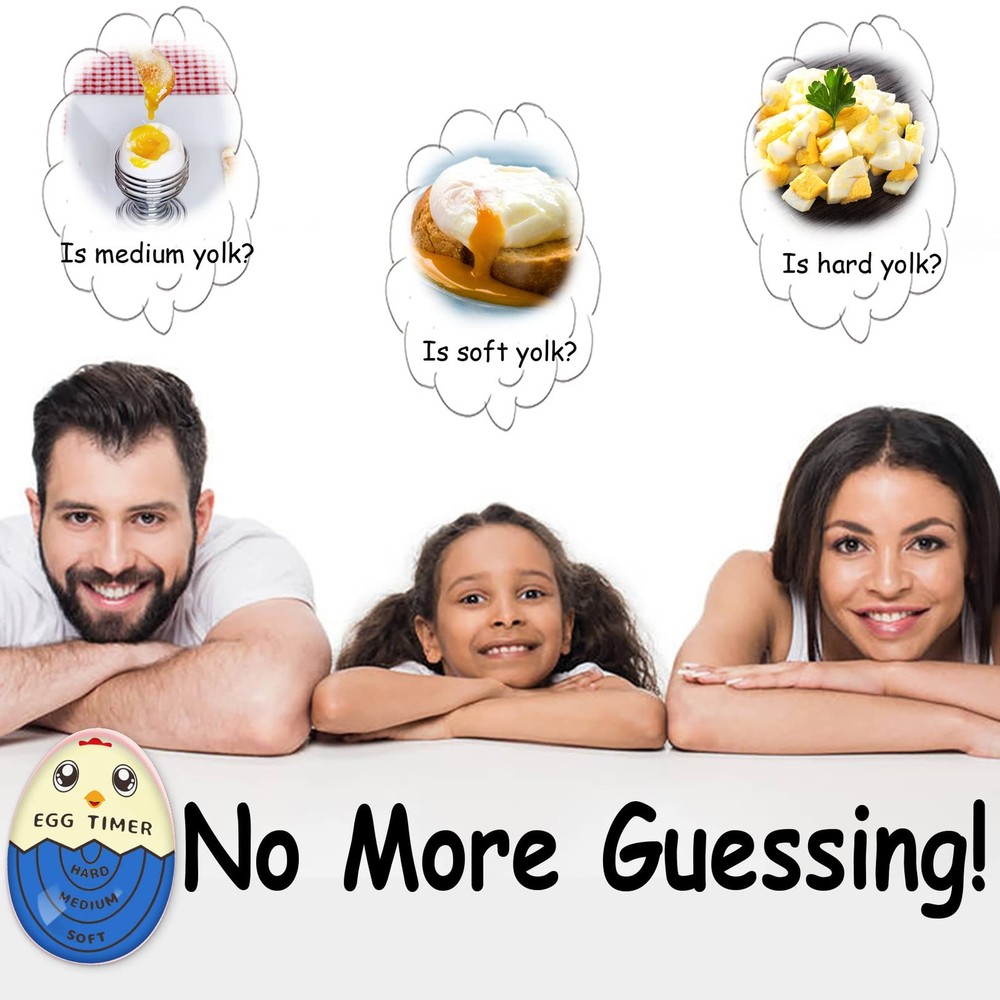 Egg Timer for Boiling Eggs that Changes Color When Done, Blue