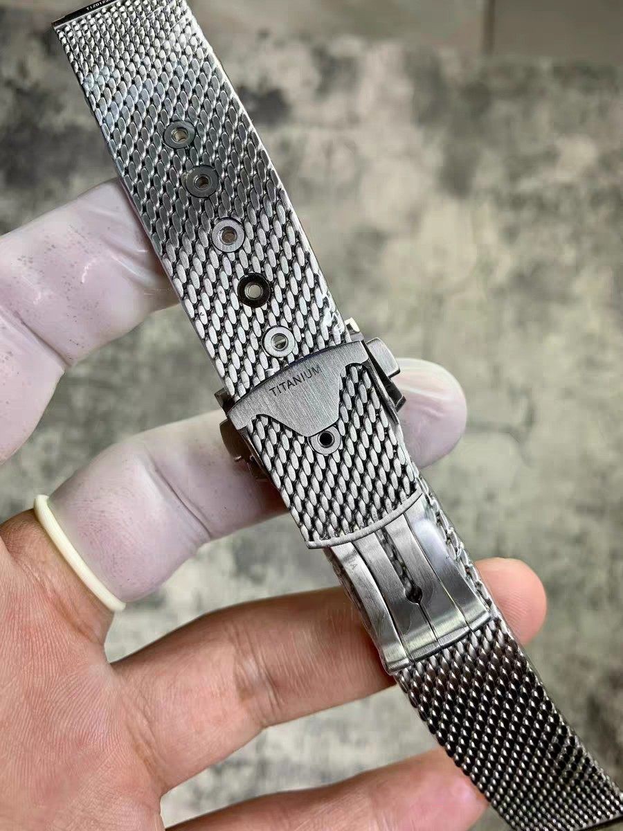 20mm Braided Solid Stainless Steel Mesh Band For Omega Seamaster W. Spring Bars