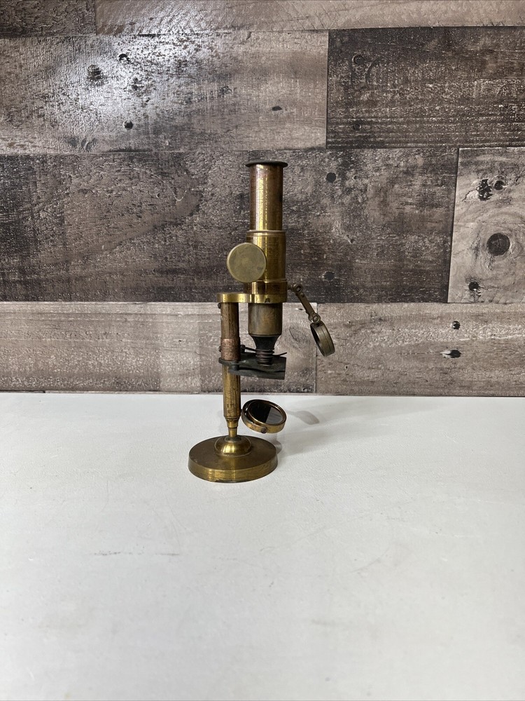 Antique Brass Mini Microscope - Seems To Be Fully Functional!
