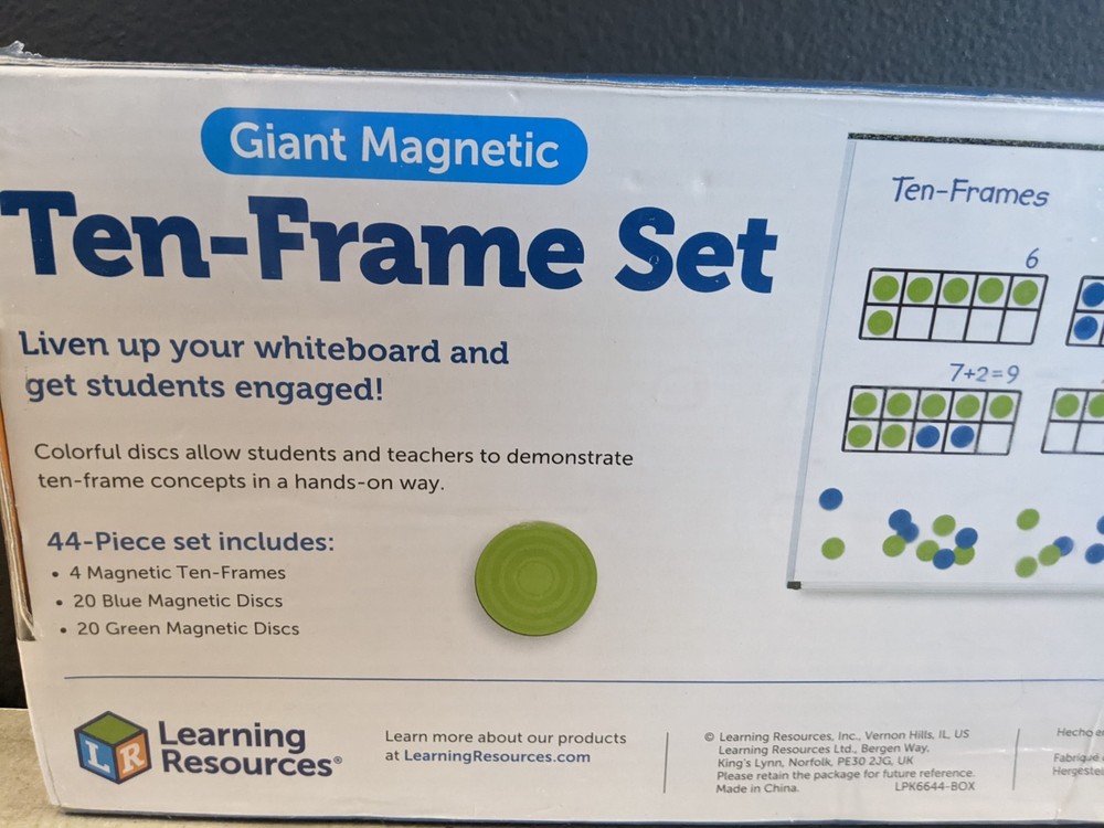 Lakeshore Learning TEN-FRAME SET Math Teaching Counting Resources Giant Magnetic