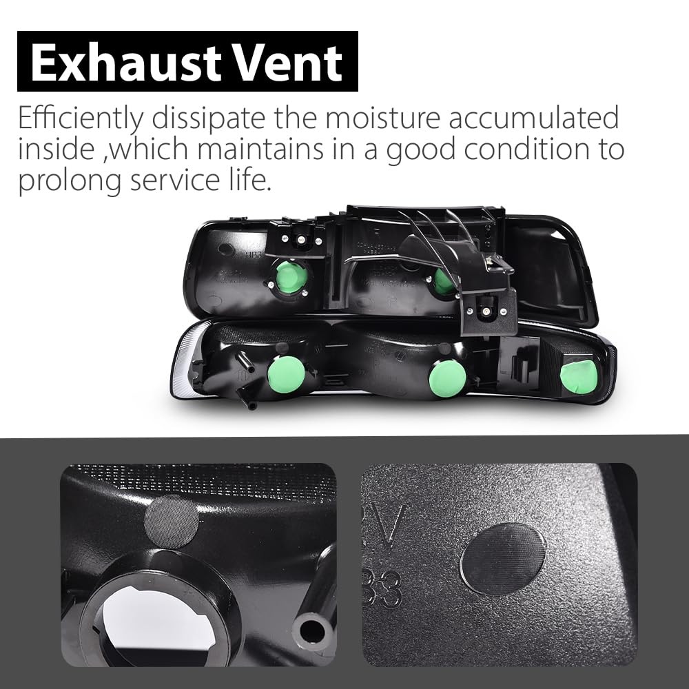 Headlights Assembly, Compatible with 1999-2002 Chevy Silverado
