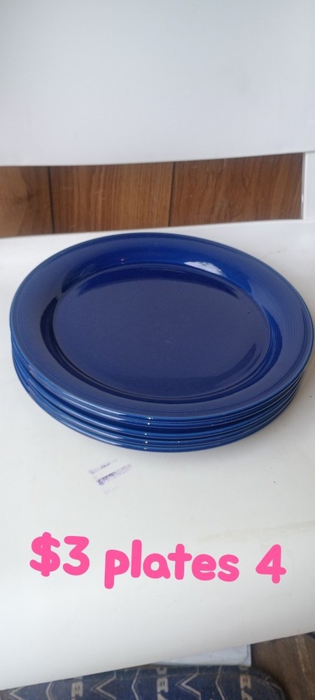 Ceramic Plates and Bowls Set Geometric Pattern Multicolor Glossy Finish