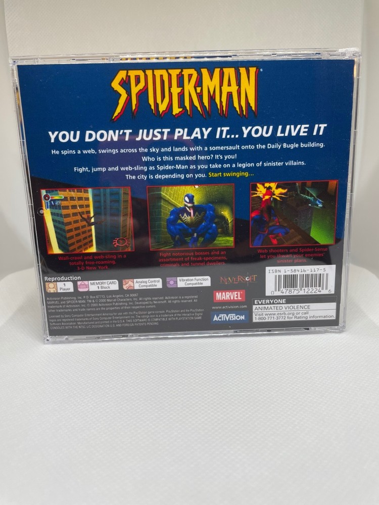 Spider-Man PS1 Replacement Case - NO GAME NO MANUAL