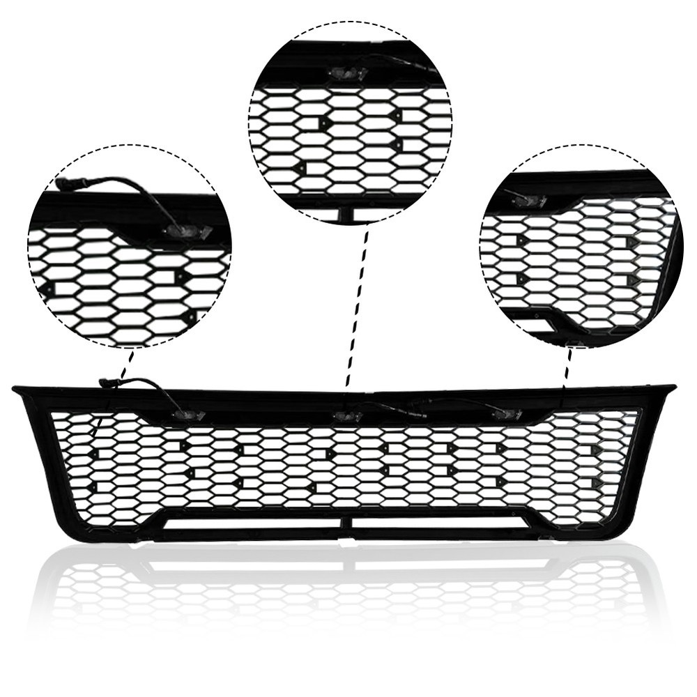 Front Grille for 2003-2007 Econoline E150 E250 E350 Grill with LED Light Bars