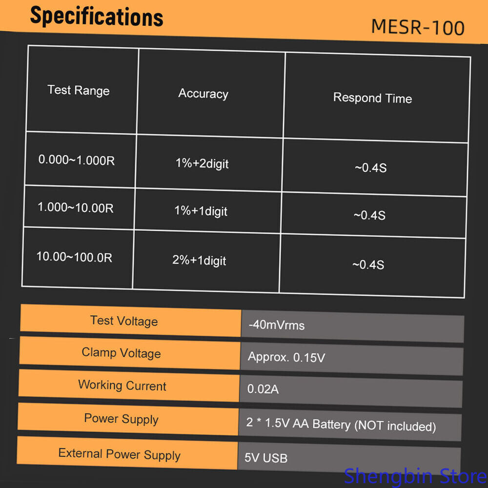 MESR-100 Digital Capacitance ESR Meter Capacitance Circuit Test + Test Clip