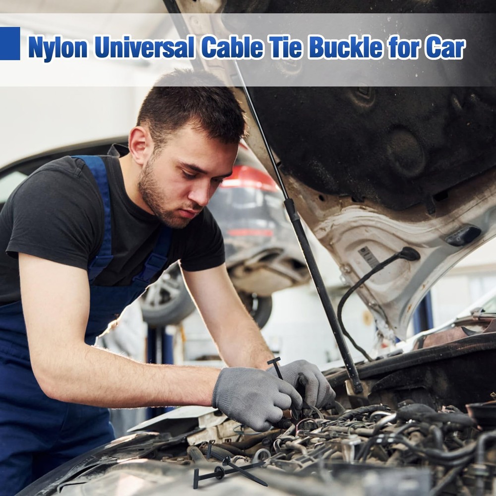 Nylon Universal Cable Tie Buckle, Multi-Functional Black Zip Ties with