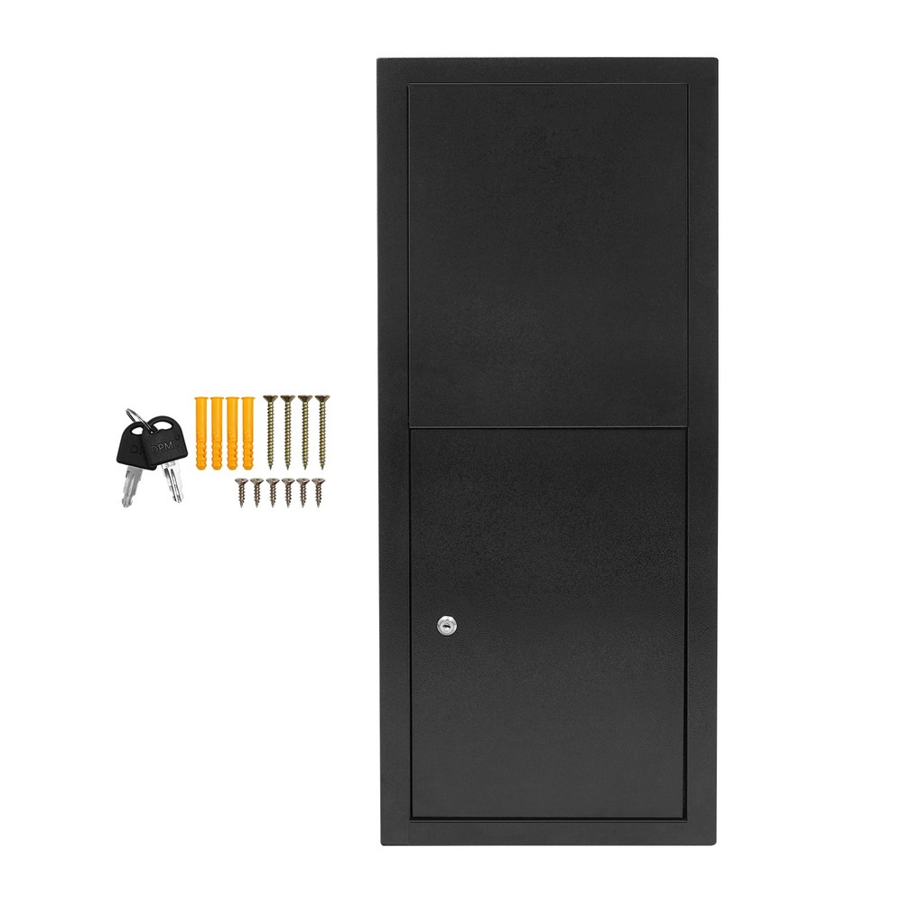 Parcel Drop Box, Package Delivery Box, Large Mail Box with Key Lock Black