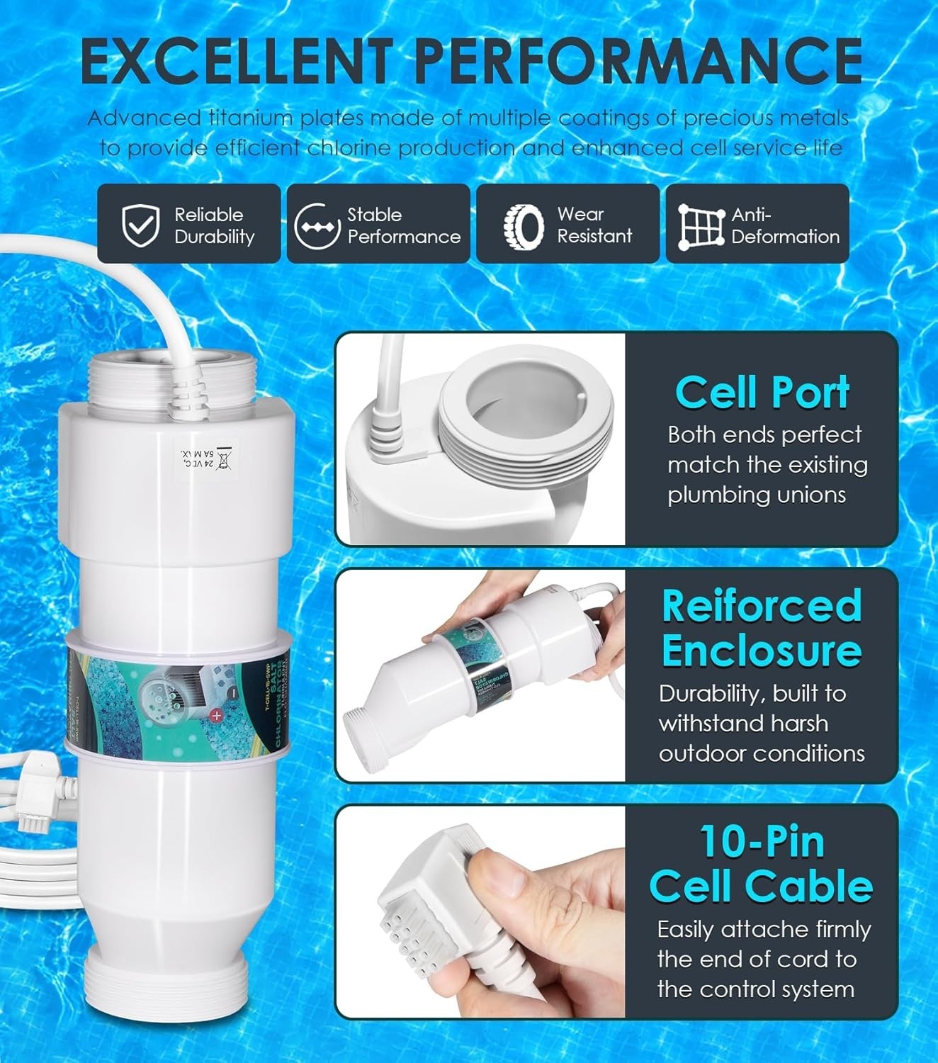 T-CELL-15-SWP Salt ChIorination Cell Replacement for Hayward TurboCell T-15