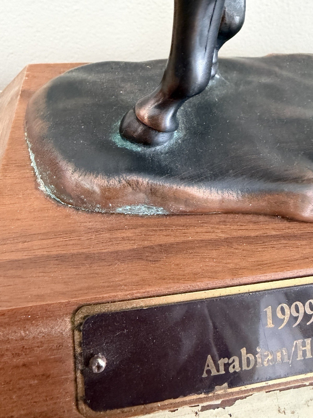 Gladys Brown Edwards (?) Champion Arabian Horse Bronze Sculpture Dressage Trophy