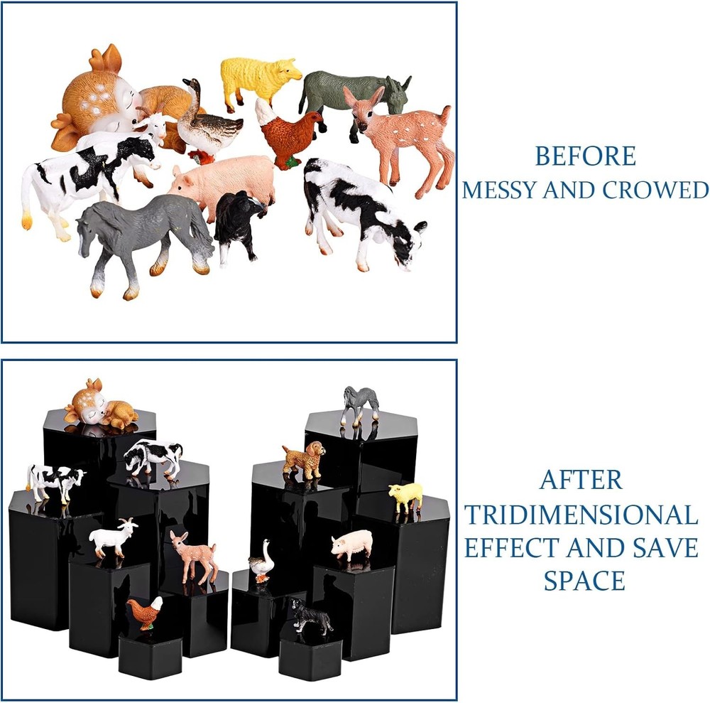 Hexagonal Jewelry Display Risers Hexagonal Market Display Risers Stands Acryl...