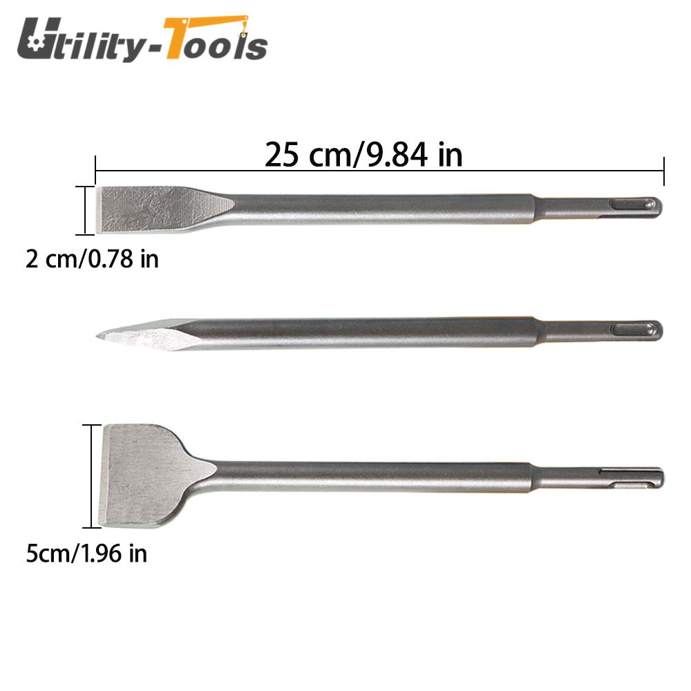 6 Pcs SDS Plus Chisel Set Concrete Drill Bits Set Rotary Hammer Bits