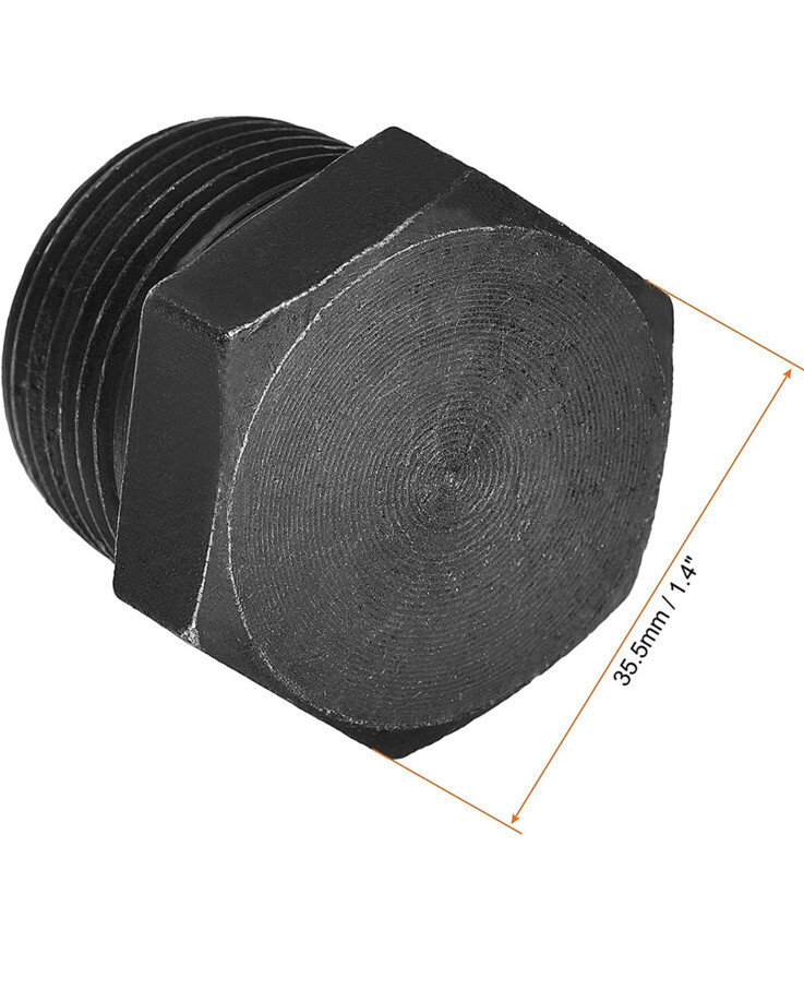 1NPT Male Outer Hex Head Plug Carbon Steel Solid Thread Terminate Pipe End Fit