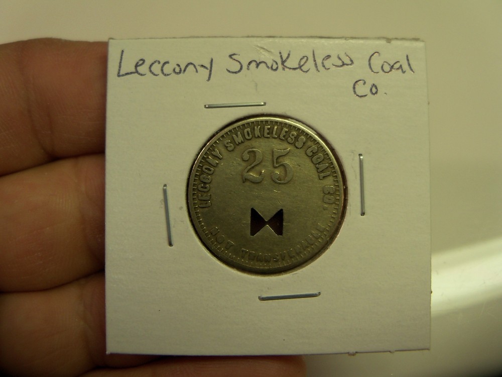Leccony Smokeless Coal Co. 25 Cent Coal Scrip Token - CS37