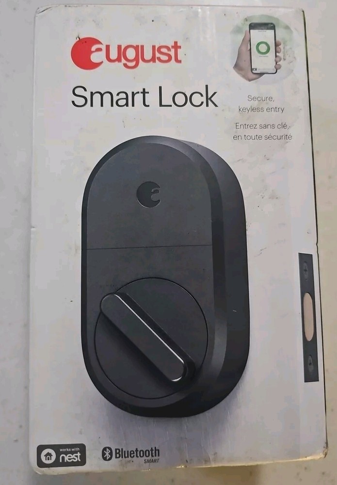 August Smart Lock ASL-3B Dark Gray Keyless Entry Auto-Unlock Bluetooth (6380)