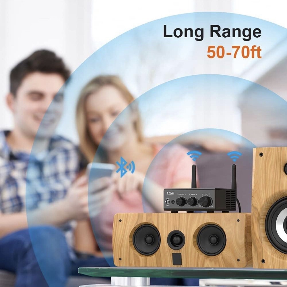 1Mii Bluetooth Digital Amplifier, Bluetooth 5.0 Stereo Audio Amplifier Receiver