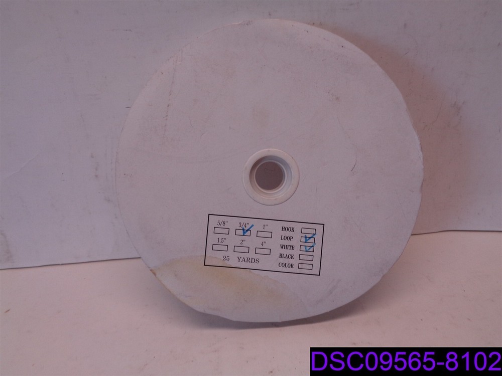 Loop White Hook and Loop 3/4" Wide x 25 Yards
