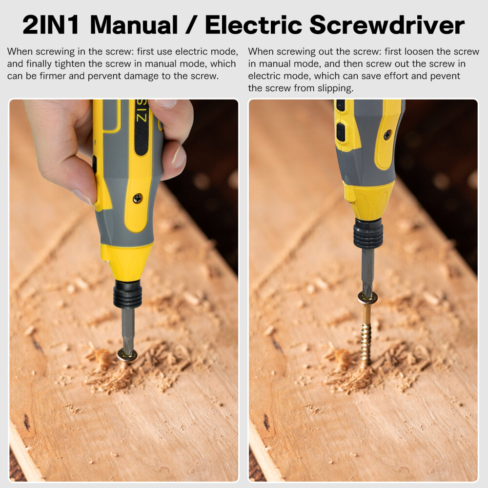 4V Cordless Screwdriver Kit Electric USB Rechargeable Power Tool 43pcs Bits Set