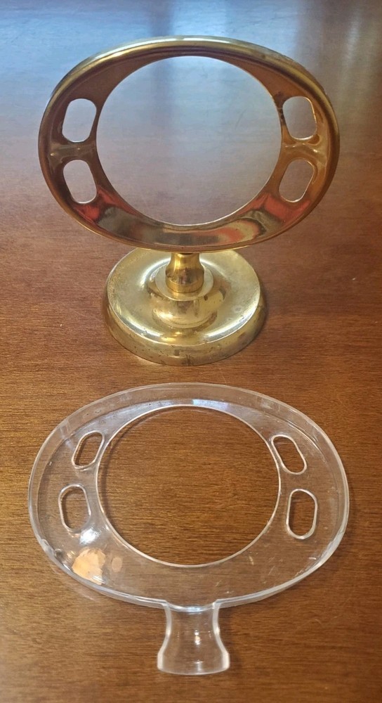 Vintage Brass Toothbrush Holder Wall Mount (Missing Bracket)