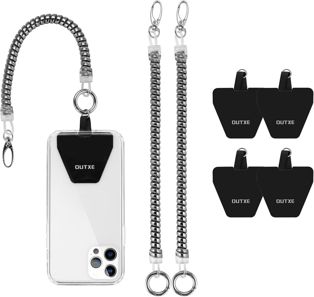 OUTXE Phone Lanyard Tether with 4 Patch- 2× Phone Tether, 4× Phone Patch with Ad