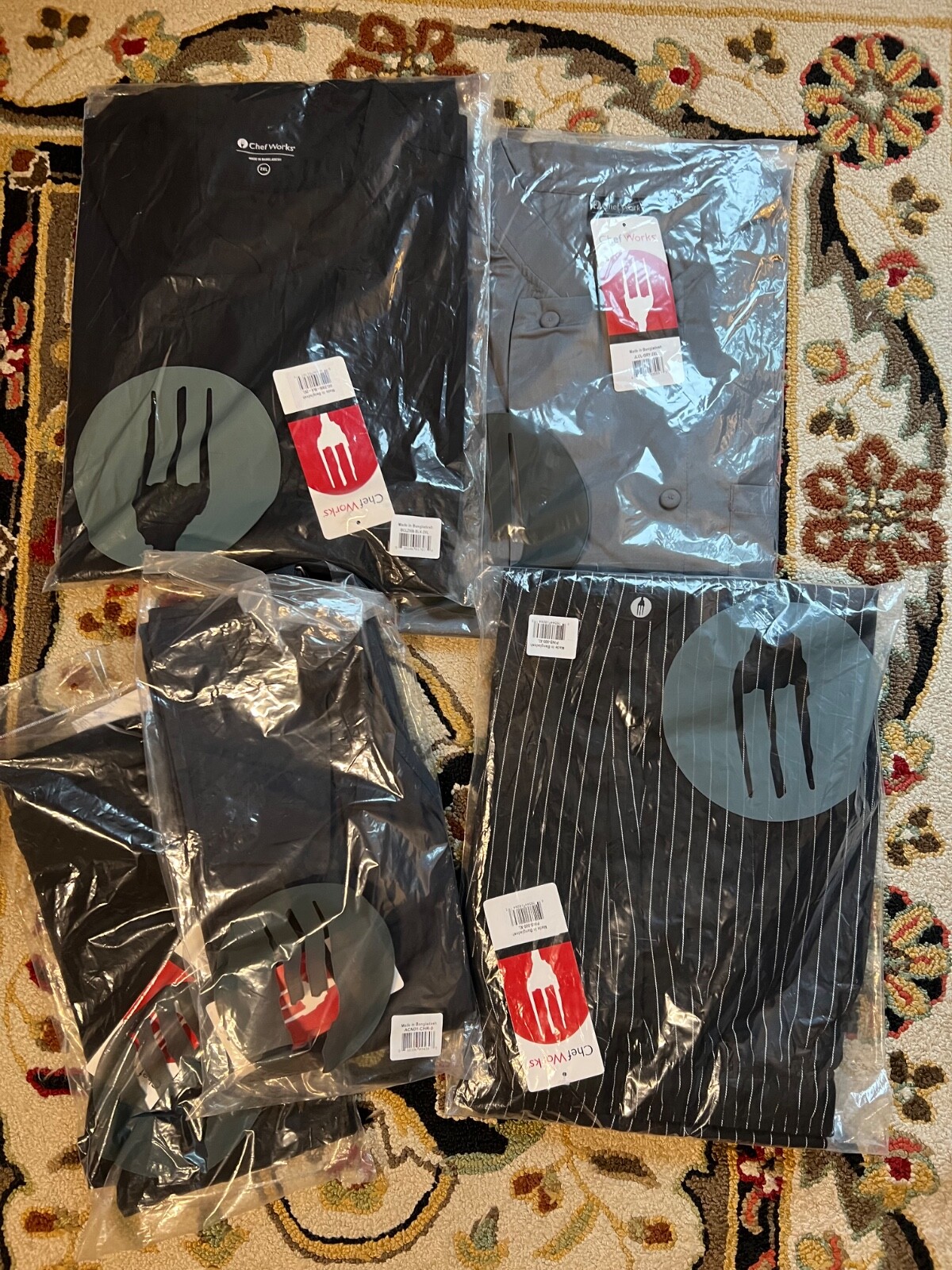 Chef Works lot of 5 items read description chef jackets pants aprons