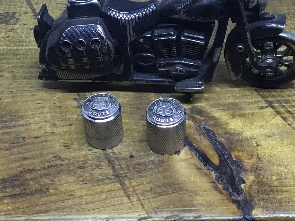 Route 66 volume/tone guitar knobs with domed top and knurled sides