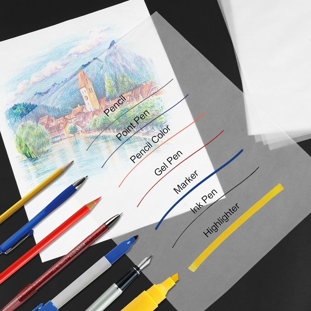 120 Sheets Tracing Paper for Drawing, 8.5”x 11”（120 Sheets）, Translucent
