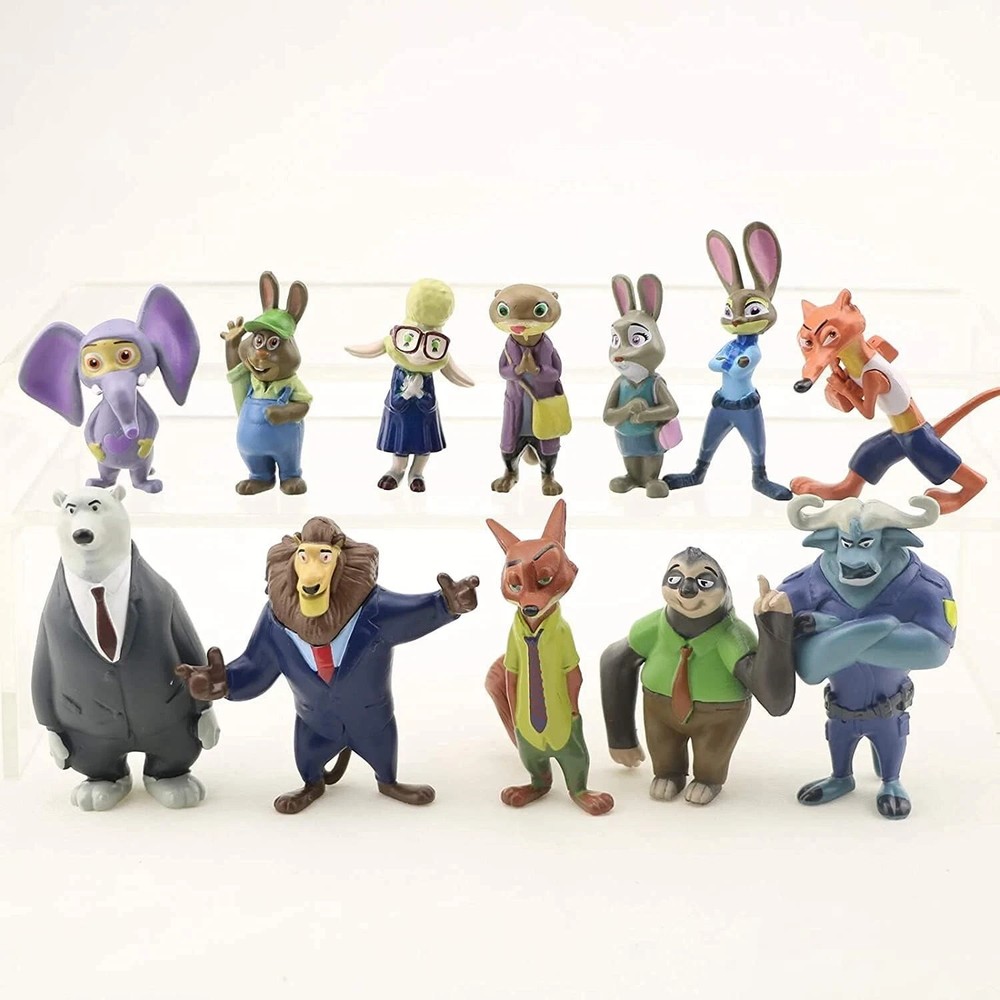 Zootopia Animals Dolls Figures Cake Topper Party Toys Gift - 12 Pcs Set