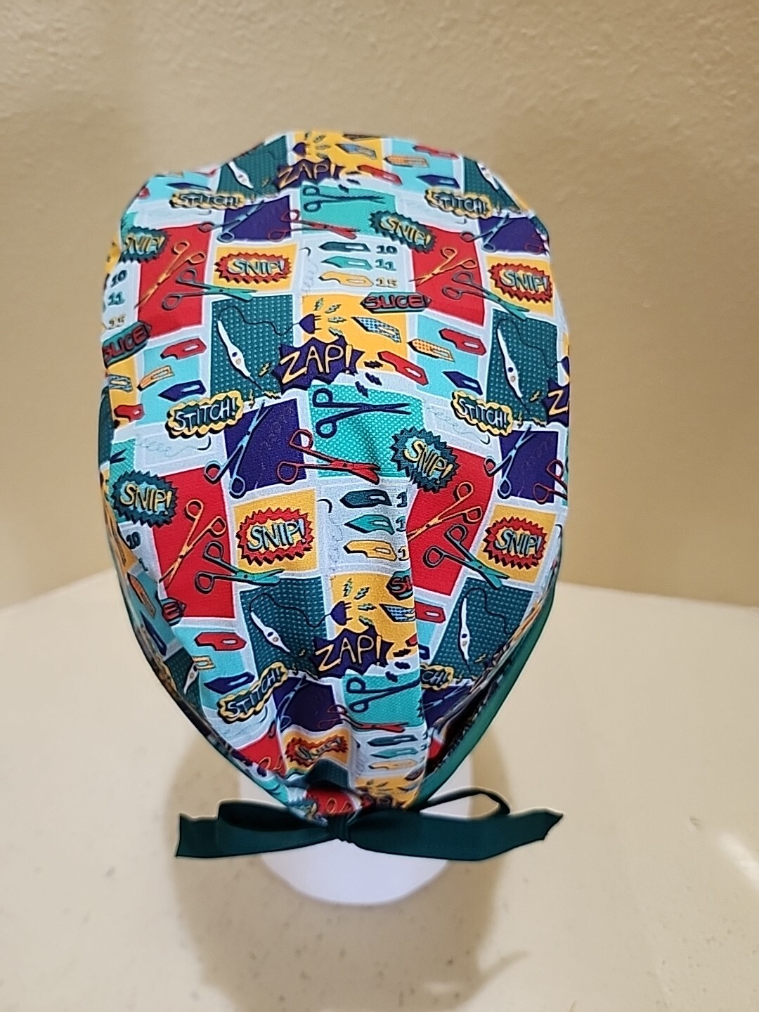 Surgery Comic Book OR Men's Skull/Chemo Surgical Scrub Hat/Cap Handmade