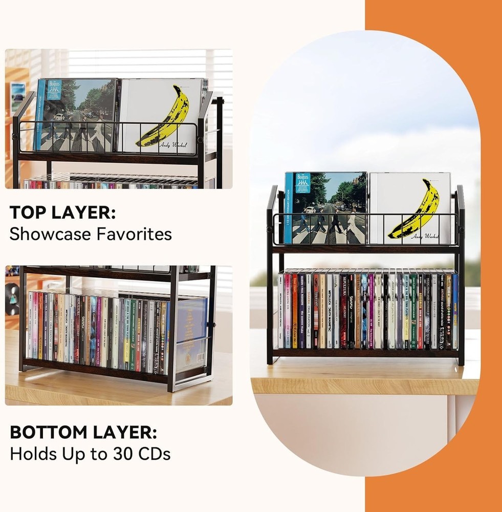 Space-Saving CD Shelf - Home Office Organizer