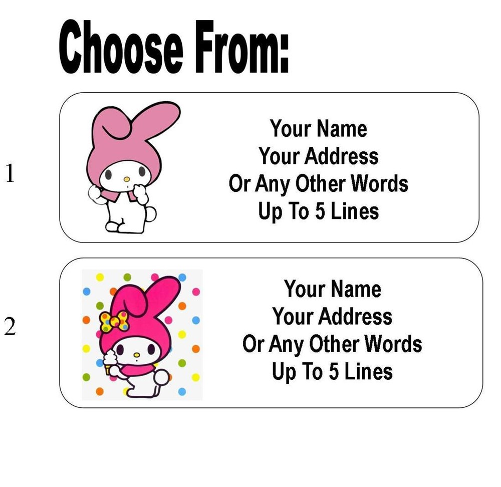 30 My Melody Personalized Address Labels